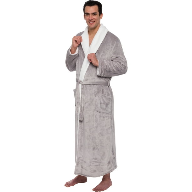 Ross Michaels Mens Robe Big & Tall Long Plush Sherpa Lined Bathrobe