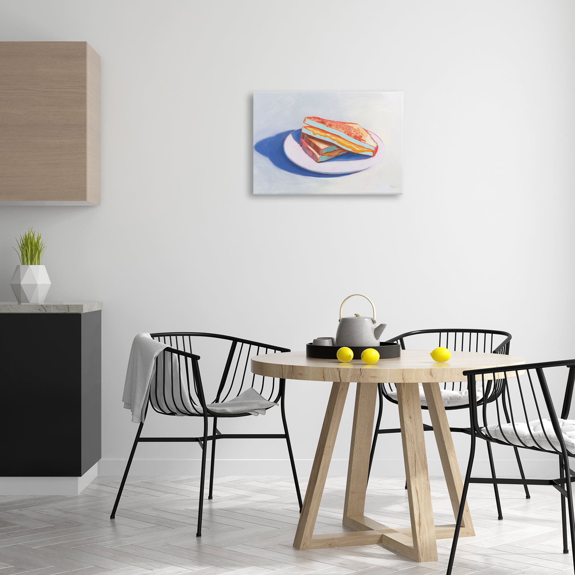 Stupell Industries Grilled Cheese Meal Food & Beverage Painting Wrapped Canvas Art Print Wall Art, 24 x 16