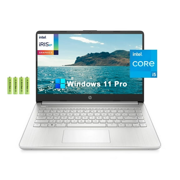 HP 14" HD [Windows 11 Pro] Business Laptop Computer, Intel Quad Core i5-1135G7(Beat i7-1065G7), 8GB RAM, 256GB PCIe SSD, Intel Iris Xe Graphic, Wi-Fi, Webcam, Fast Charge, HDMI, USB, Silver, w/Battery