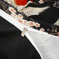 thumbnail image 3 of Homewish Chic Crane Twin Duvet Cover, Japanese Cherry Blossoms Twin Bedding, Black Beige Red, Black Reversible 2-Piece, 1 Duvet Cover and 1 Pillowcase, 3 of 5