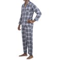 thumbnail image 4 of Norty Mens Cotton Blend Yarn Flannel Pajama Lounge Sleep Sets - 16 Prints Available 39996-Small (Charcoal Blue Black Plaid), 4 of 4