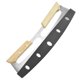 thumbnail image 4 of Cortador de pizza de 33,5 CM, cortador de pizza mecedora con mango de madera doble, cuchilla para cortar pizza de acero inoxidable con cubierta protectora, adecuado para cortar pizza BR Rojo Verde, 4 of 5