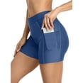 thumbnail image 4 of Women Swim Long Board Shorts with Pockets Solid Swimsuit Bottoms Trunks, 4 of 6