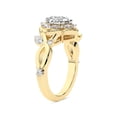 thumbnail image 3 of IGI Certified 4 Carat Princess Shape Lab Grown Diamond Engagement Ring | 14K Yellow Gold | Garden Bloom Side Stone Diamond Ring | FG-VS1-VS2 Quality Friendly Diamonds, 3 of 6