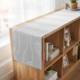 thumbnail image 6 of Grey Geometric 48 Inch Table Runner, Modern White Stripe Abstract Distortion Art Farmhouse Dresser Scarf Cotton & Linen Tablerunner for Dining/Kitchen Island/Holiday Party Décor 13" x 48", 6 of 9