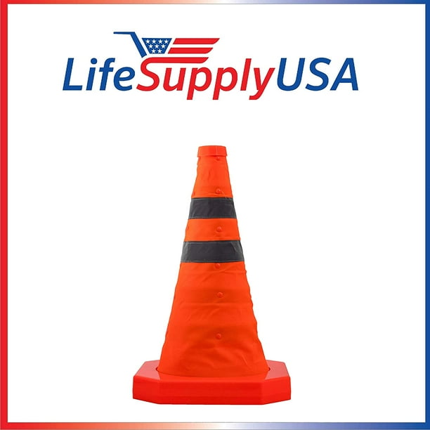 4 Pack Collapsible Traffic Cones 15.5 inch Reflective Multi Purpose Pop