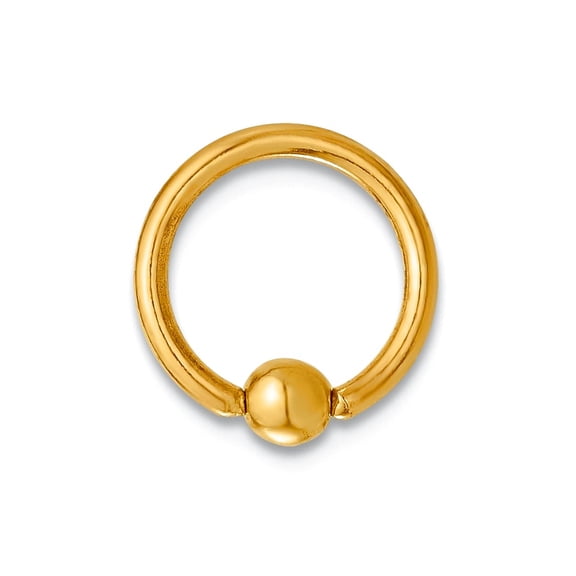 1.4mm 14k Solid Yellow Gold 16 Gauge Polished Septum Cartilage Ring Body Piercing Ring for Women