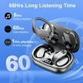 thumbnail image 4 of Open Ear Earbuds, Bluetooth 5.4 Wireless Earbuds with Ear Hooks, 60Hrs Playtime Bluetooth Headphones, HD Stereo Bass Over Ear Earphones, IP8 Waterproof Ear Buds for Workout/Running, Black, 4 of 7