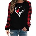thumbnail image 2 of Meichang Hauts de la Saint-Valentin pour Femmes Imprimé Cœur Tee Manches Longues Raglan Col Rond Coupe Ample Sortie Sweat-Shirt Cœur, 2 of 5