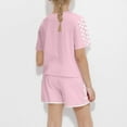 thumbnail image 3 of Cethrio Girls Summer Outfit Sets, Crewneck 2 Piece Casual T-shirts with Shorts Sets Pink Size 7-8T, 3 of 7