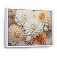 thumbnail image 2 of Designart "Minimalist Beige And White Mums Painting II" Mums Floater Framed Canvas Prints, 2 of 5