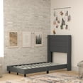 thumbnail image 2 of Flash Furniture Quinn Wingback Upholstered Platform Bed, Charcoal, Twin, 2 of 12