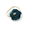 thumbnail image 3 of My Lello Baby Girl Ranunculus Flower Stretchy Nylon Elastic Headbands Set 2pcs - Small - Peach / Teal, 3 of 7