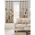 thumbnail image 2 of Fsddascl Yellow Red Blue Spring Floral Blackout Curtains for Bedroom/Living Room, Thermal Insulated Kitchen Curtains, Watercolor Botanical Summer Flowers Grommet Darkening Window Treatment 52"x54"x2, 2 of 8