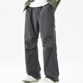 thumbnail image 2 of Mrmaere Men’s Straight Leg Casual Cargo Pants Long Leg Lightweight Fabric Relaxed Design Wear for Summer Outings Home Lounging Gray XXXL, 2 of 6