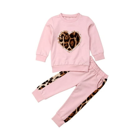 

Musuos Baby Girl Clothes Set Long Sleeve Leopard Sweater Top+Pants