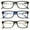 Black Blue Brown, variant on 3 Pairs Lightweight Spring Hinge Tile Design Rectangular Reading Glasses - Clear Lens Reader Men Women 7014 +1.75