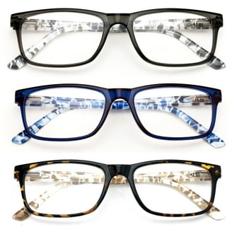 PASTL Bifocal Reading Sunglasses - Magnified Bottom Lens, Rectangle Frame, Includes Pouch
