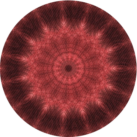 Ahgly Company Indoor Square Patterned Cranberry Red Area Rugs, 3' Square