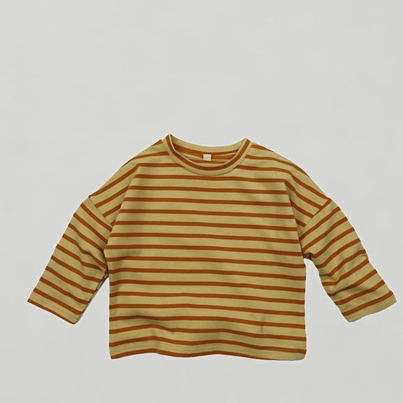 Xijirk Kids Striped Long Sleeve T-Shirt Crew Neck Casual Top for Boys & Girls,12-18 Months