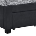 thumbnail image 2 of Fabric Upholstered Wooden Queen Size Bed with Bottom Drawers- Black, 2 of 6