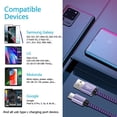 thumbnail image 7 of USB C Cable,SixSim USB A to USB C Cables 6ft 5pack Android Type C Charging Cords 3A Fast USB C Charger Cables Nylon Braided USB C Charging Cable USB to Type C Cable 6ft(Rose,White,Purple,Blue,Green), 7 of 7