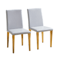 thumbnail image 5 of Tcbosik Upholstered Dining Chairs Set of 2, Modern PU Leather Side Chair with Metal Legs for Kitchen, Living Room, Light Gray+Gold, 5 of 9