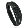 thumbnail image 2 of 2 pc Minimalist Leather Magnetic Clasp Bracelet for Men - Retro and Trendy Design Black size 1, 2 of 2
