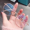 thumbnail image 1 of Gafas para miopía para hombres y mujeres, montura poligonal con cara redonda clara, acabado de cara grande, gafas con radiación de luz azul anti-azul, 1 of 3