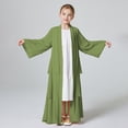 thumbnail image 3 of Xiaowennn Kids Chiffon Abaya For Girls Open Front Cardigan Dress Robe Shirt Toddler, 3 of 3