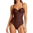 thumbnail image 2 of Conairie Women's Shapewear Bodysuit Tummy Control Body Shaper Waist Snatching Seamless Spaghetti Strap Body Suit Coffee S, 2 of 4
