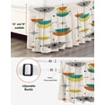 thumbnail image 3 of Boho Teal Yellow Orange Grey Bed Skirt Cal King Size, Middle Century Geometric Wrap Around Bed Skirting with Adjustable Elastic Strap, Dust Ruffled Pleated Bedskirts 18 Inch Drop for Bedroom Beds, 3 of 9