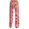 thumbnail image 7 of Hearthz Womens Valentine Pajama Pants Love Heart Graphic Pajama Pants for Women Drawstring Wide Leg Holidays Women Sleep Pants, 7 of 7