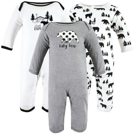 

Hudson Baby Unisex Baby Cotton Coveralls Baby Bear Gray Black 6-9 Months