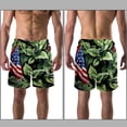 thumbnail image 3 of luoweisi Men's Beach Shorts Quick Dry Swim Trunks with Mesh Lining American Flag and Plants L, 3 of 5