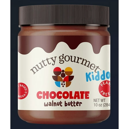 The Nutty Gourmet Kiddos Chocolate Walnut Butter- 10 oz (Healthy Fats & Fiber)