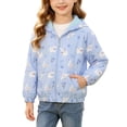thumbnail image 2 of Pretxorve Kids Girls Boys Hooded Jacket Graphic Print Zip Up Windbreaker with Pockets Outerwear Sizes 1-9Y, 2 of 4