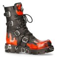 thumbnail image 3 of New Rock 591-S1 Black/Red Gothic Leather Flame Boots 36, 3 of 8