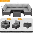 thumbnail image 2 of JORVIMAX Patio Furniture Sets 7 Pieces Outdoor Conversation Set All Weather Modular Sectional Sofa Wicker Rattan Sofa With Light Gray Cushion, 2 of 7