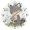 Gold, variant on Cute Wolf with Bundle Of Flowers Round Wall Clock Silent Analog Battery Operated Black Pointer Home Decor 9.84" Diameter