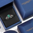 thumbnail image 5 of Gem Stone King 925 Sterling Silver Green Malachite and Red Created Ruby 3 Stone Engagement Ring for Women | 2.10 Cttw | Oval 8X6MM | Round 2MM | Gemstone Birthstone | Size 7, 5 of 6