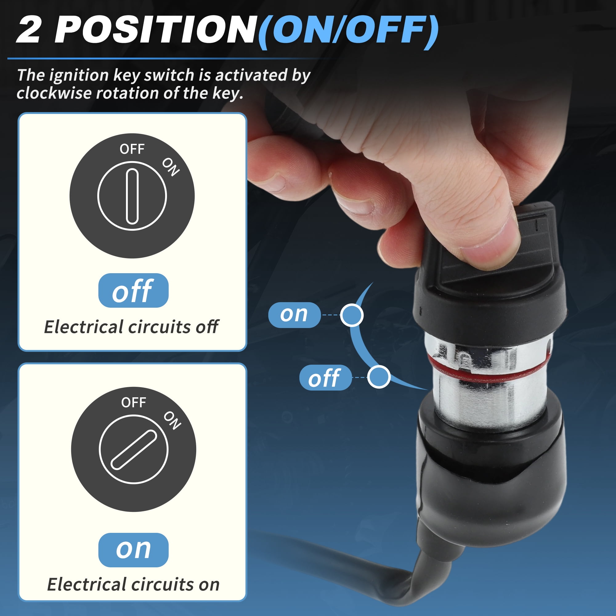 Unique Bargains Ignition Switch with Key for CFMOTO CFORCE 400 500 800 2016-2022, ATV Ignition Lock Switch Key Replace 9GQ0010100/9AWA01010010000/9CR6010100