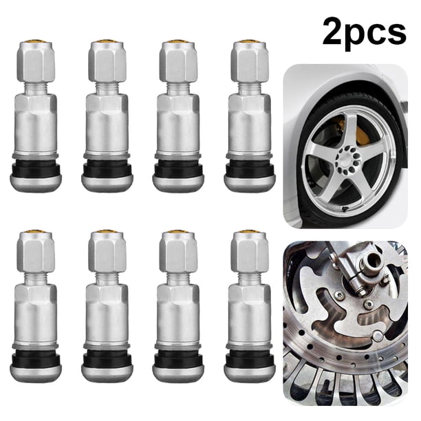 Vástagos Válvula Neumático Sin Cámara para Coche Aire Aluminio (plateado) 8 Uds.
