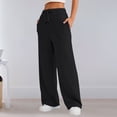 thumbnail image 4 of Pantalones de otoño con cordón Estilo deportivo Pantalones de cintura media para mujer Traje básico de vacaciones, 4 of 6