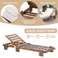 thumbnail image 3 of 78.8'' Outdoor Patio Chaise Lounge Chair, Acacia Wood Adjustable Recliner with Headrest and Retractable Side Tray, 3-Position Backrest, 400 lbs Capacity for Poolside Garden Beach, 3 of 7