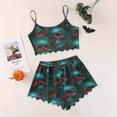 thumbnail image 6 of Tnhcen Women's 2025 Halloween Milk Silk Pajama Set Cami Top Shorts Sleepwear Soft Double Brushed Loungewear S-2XL Green, 6 of 6