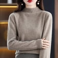 thumbnail image 4 of Suéter de punto holgado de cuello alto corto para mujer, prenda de primera línea de lana con tacto de piel, sin costuras, para otoño e invierno, 4 of 6