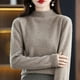thumbnail image 4 of Suéter de punto holgado de cuello alto corto para mujer, prenda de primera línea de lana con tacto de piel, sin costuras, para otoño e invierno, 4 of 6