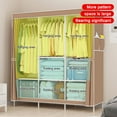 thumbnail image 5 of Clothes Organizer with 3 Hanging Rod Closet Organizer with Shelf Portable Closet with Cover Clothes Rack Standing Closet Clothes Storage Wardrobe Garment Cabinet 50x17x67inch, 5 of 10