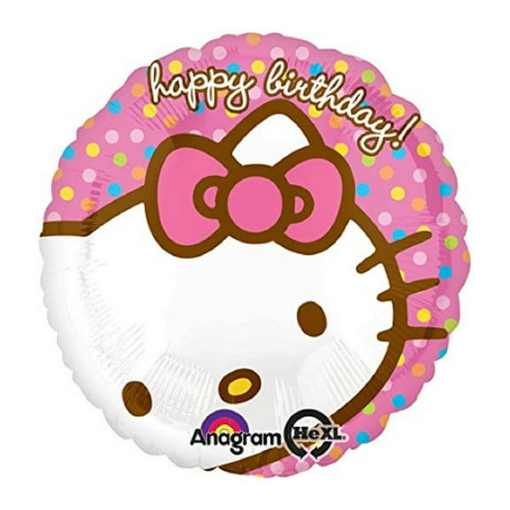 Anagram International 18" Hello Kitty Happy Birthday Foil Balloon Pack, Multicolor